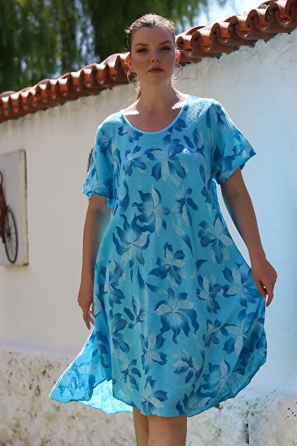 sachin and babi light blue dress Alaia Caftan Dress with Pockets in Turquoise main image 0
