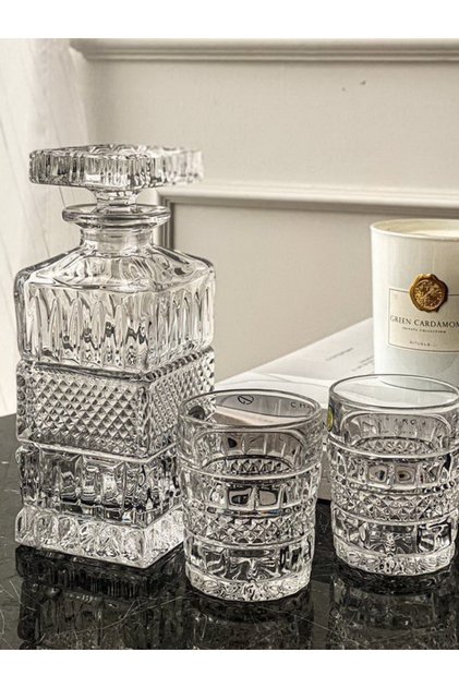 Cristal Set Whisky 6 Pahare 240 ml Si O Sticla 700 ml - Brittany