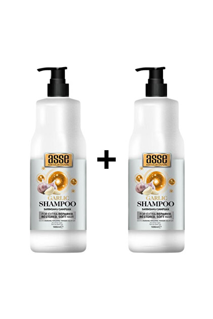Set 1+1 Șampon de păr Asse cu usturoi negru - 2000 ml