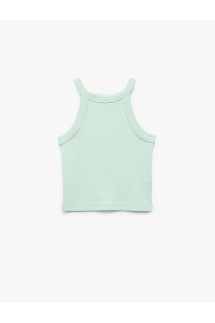 Cotton Sleeveless Halter Neck Slim Fit Crop Tank Top