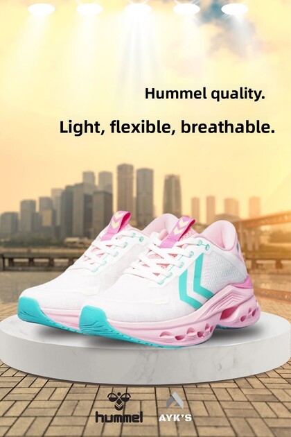 White-Pink Mesh Flexible Women's Sports Shoes Hml
