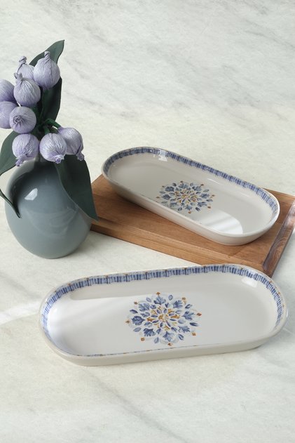 Sapphire Noyan Boat Plate 26 cm 2 Pieces 22745