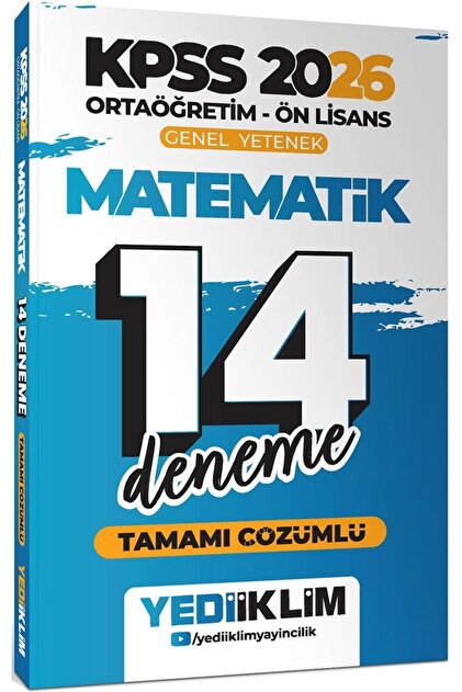 Yediiklim Yayınları 2026 KPSS Ortaöğretim Ön Lisans Genel Yetenek