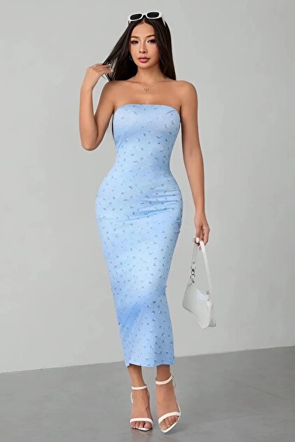 princess polly baby blue dress ALEXIS Ribbed Cami Midi Dress in Black – OUTCAST main image 1