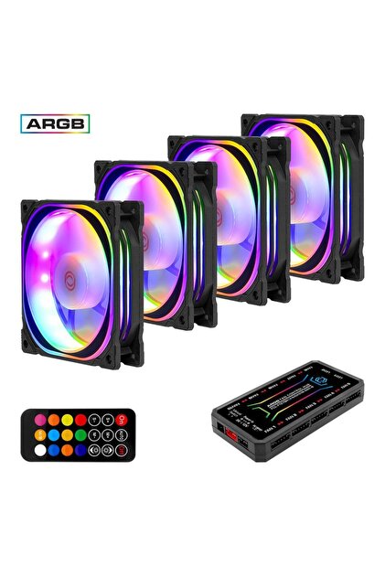 KASA FAN (FCL-F1274C) 4x120mm ARGB مع تحكم في اللوحة الأم