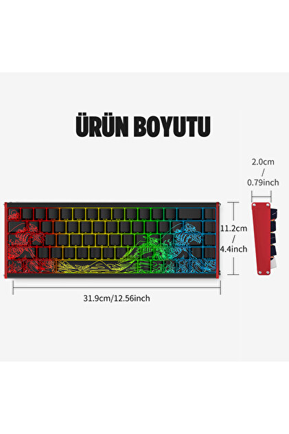 Ajazz Alux 68 Max He- Kablolu Manyetik Switch Klavye- 8.000hz