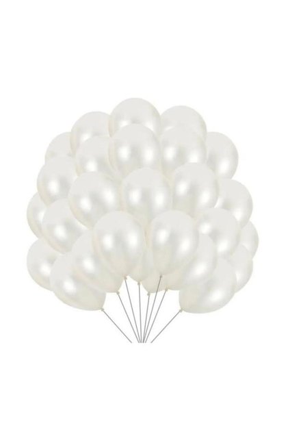 20 Metallic White Balloons - Birthday Concept - Party Supplies - Bride to Be Supplies