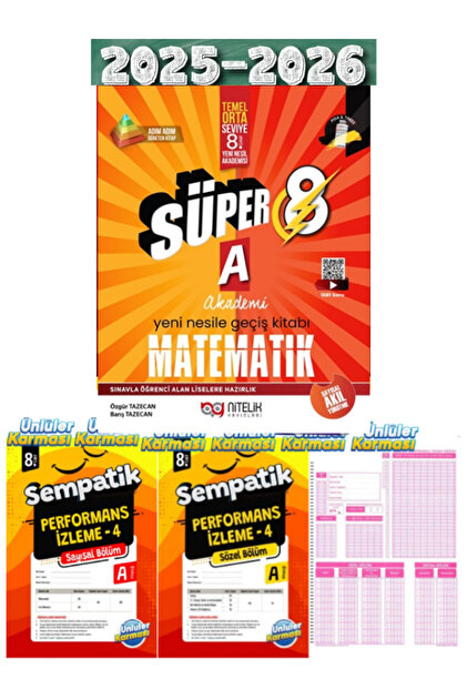 Nitelik Yayınları 8. Sınıf Süper A (Akademi ) Matematik Yeni