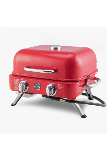 Kt-r40003-rd Gazlı 2 Ocaklı Masa Üstü Barbekü - Kırmızı