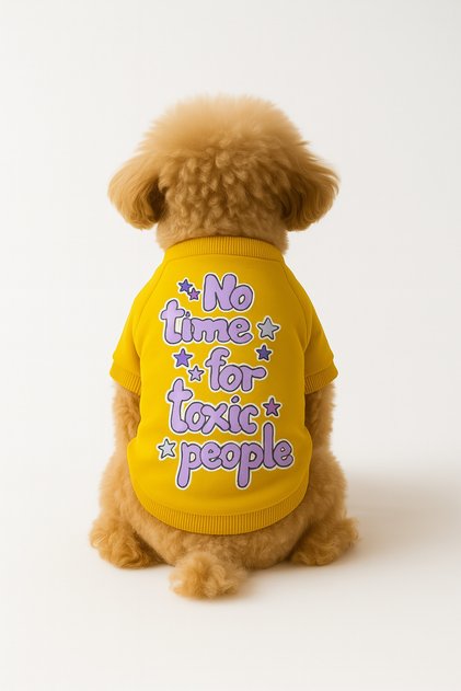 Cat and Dog Outfit & Dress - Yellow Sweatshirt Toxic People