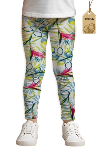 Girl's Colorful Floral Patterned Seasonal/Summer Comfortable Lycra Anti-Sweat Cotton Long Leggings