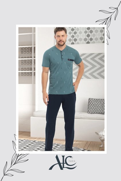 Men's Pajama Set Natural & Cool: Short-Sleeved – 100% Cotton, Seasonal Set