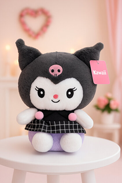 NB market Kuromi Plush Toy 22cm Black Color Kuromi Toy with Skirt