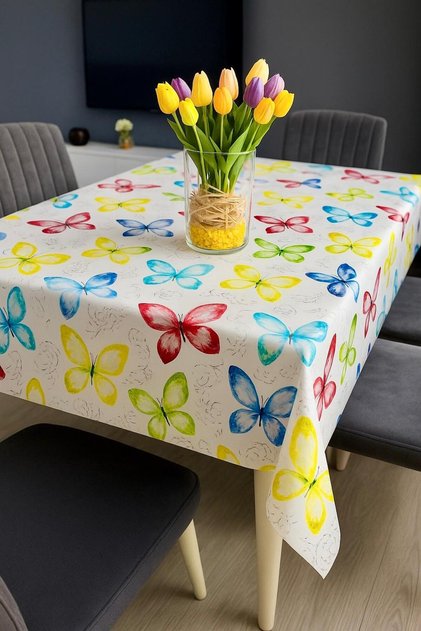 Butterfly Patterned 1Class Pvc Tablecloth Wipeable/washable