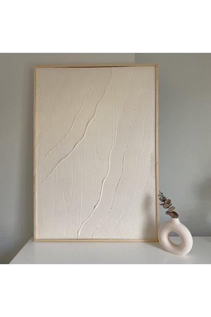 Dokulu Tablo 3 Boyutlu Tablo Alçı Tablo İskandinav Tablo Minimalist Tablo El Yapımı Tablo Doku Sanat