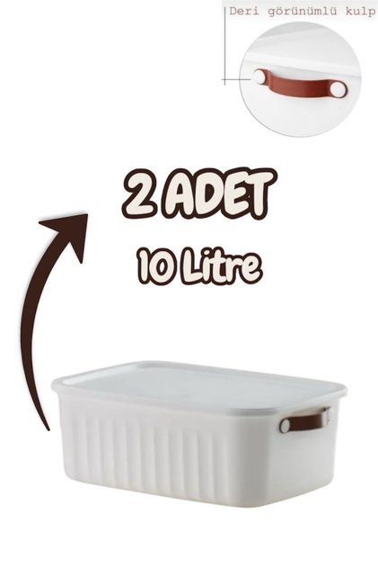 2'li Beyaz 10 Lt Boxsis Set Çok Amaçlı Kapaklı Kutu Dolap Içi Düzenleyici Organizer - Hobi Kutusu