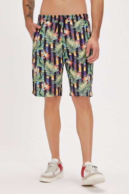 Bloom Black Printed Men's Shorts
