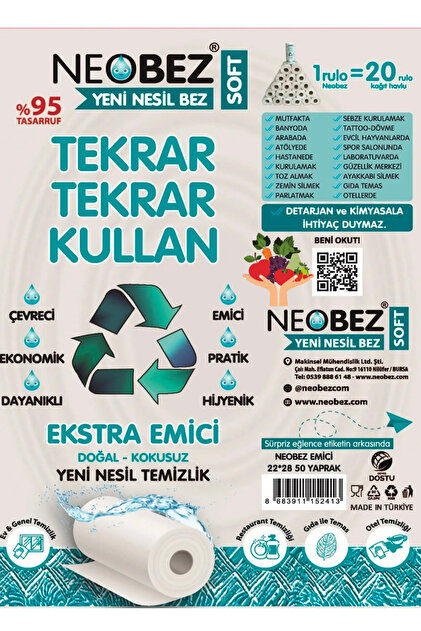 NEO Meyve-sebze-gıda Için Emici Yeni Nesil Bez 22cm*28cm 50 Yaprak