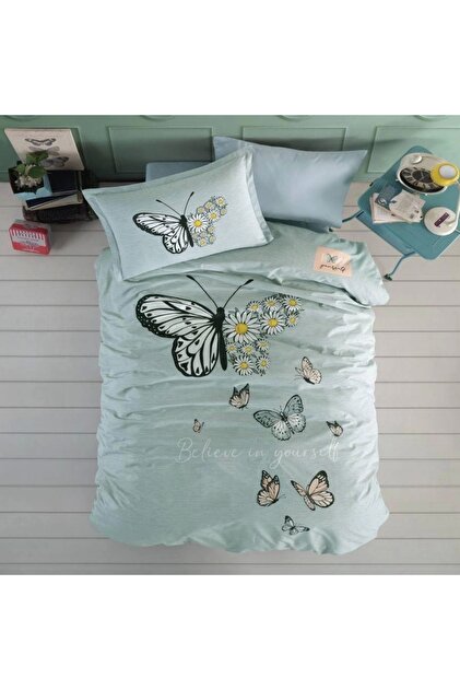 Clasy Genç Ranforce Tek Kişilik Nevresim Takımı Daisy Love V1 Mint