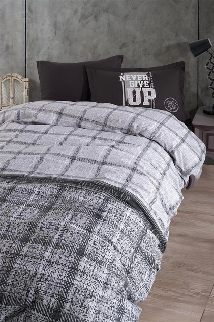 Ranforce %100 cotton single duvet cover set give up