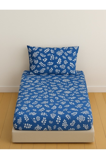 Single Patterned Fitted Sheet Set 100X200 cm + 1 Pillow Case 50X70