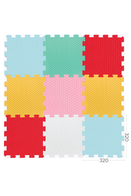 Covor Puzzle Copii Mix 9 Piese, Saltea Joaca din Spuma EVA, Antiderapanta, Pentru Copii peste 3 Ani