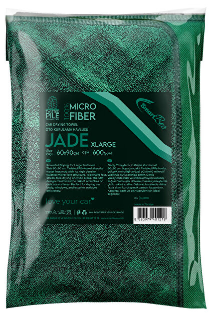 SmartBee JADE Twisted Pile Mikrofiber Oto Kurulama Havlusu 60×90cm