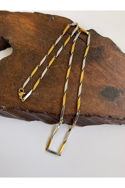 316 L Surgical Steel Double Color Pods Weave Steel Chain Necklace