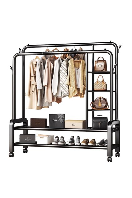 Multi Function Double Pole Clothes Stands & Shoe Racks