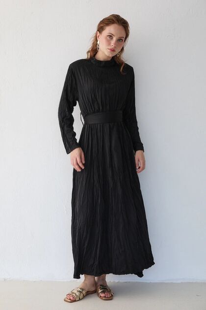 Melike Tatar Silk Satin Crash Dress 3561