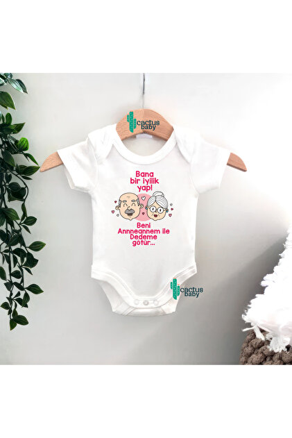 CACTUS COLLECTION ANNEANNE BABAANNE DEDE YAZILI Bebek Body Zıbın