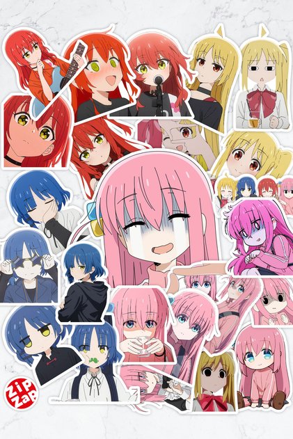 Bocchi the Rock! Anime Phone Laptop Bullet Journal Sticker Pack (25 Pcs)