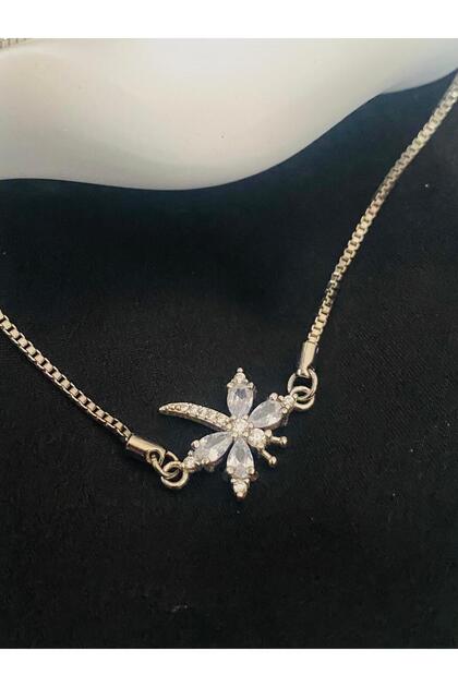 Zircon Stone Steel Elevator Butterfly Bracelet