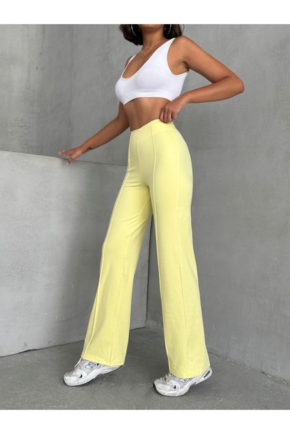 Premium Leggings Pants with Rib Detail and Waist Seat Missptl2672