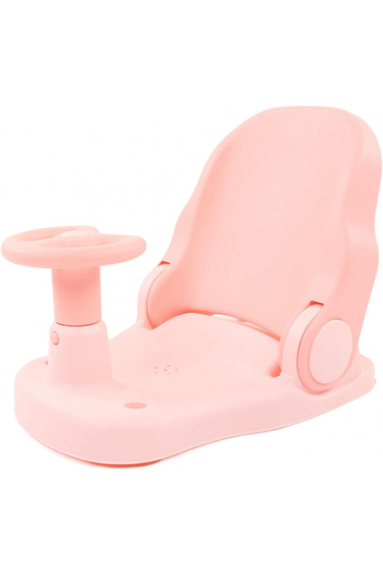 Scaun de baie cu volan si spatar reglabil Little Mom Pink Driver