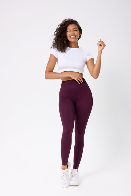 Wick Model Striped Back Gathered High Waist Leggings Seamless