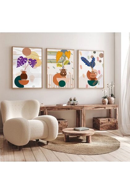 3 Pcs Wood Frame Living Room Hall Kitchen Table Set Set3301