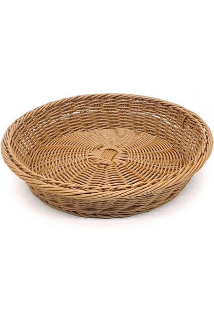 FFD Round Rattan Basket Hand Woven Round Rattan Serving Tray Woven Bread Basket Wicker Tray Basket