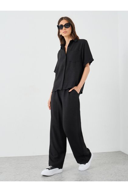 Solid Relaxed Fit Shirt and Pants Co-Ords