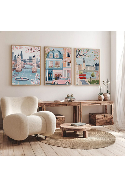 3 Pcs Wood Frame Living Room Hall Kitchen Table Set Set3302