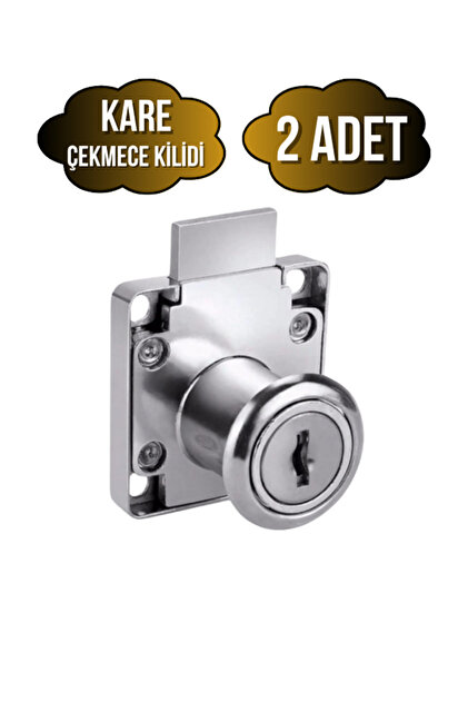 Kare Çekmece Kilidi Anahtarlı Dolap Mobilya Kilidi(KARE)(2 ADET)
