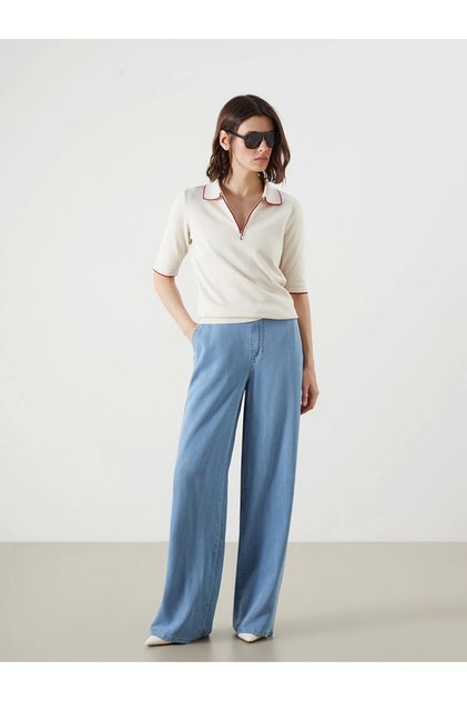 Lcw Jeans Indigo Wideleg Women's Jean Trousers