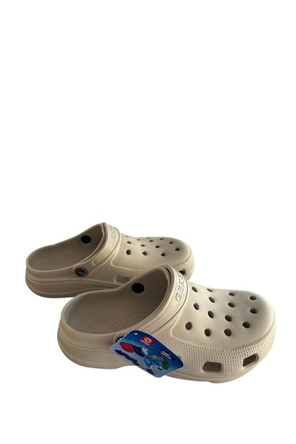 Beige Unusex Cross Slippers