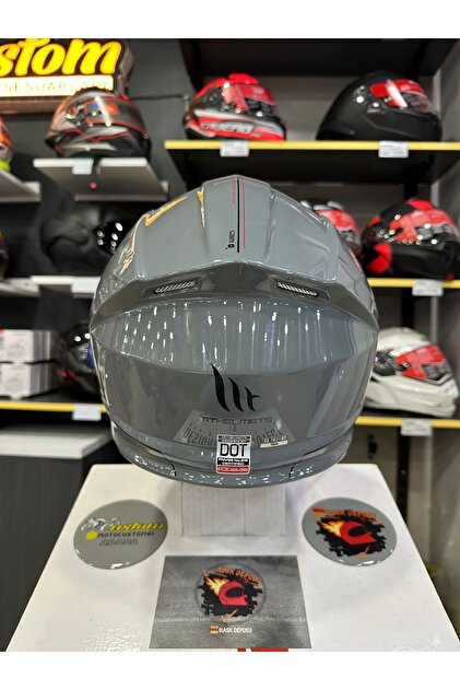 MT Genesis SV Solid A12 Parlak Gri Çene Açılır Motosiklet Kaskı