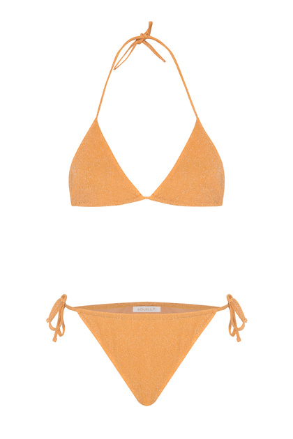 Lurex Orange Triangle Bikini Set