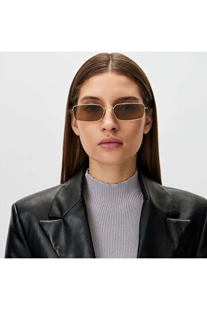 Prada Kadın güneş gözlüğü a60 5ak-70g 59-16, Dikdörtgen, Altın