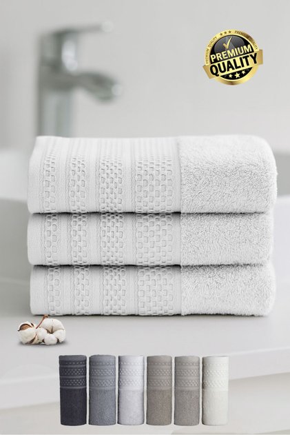 Softure 3-Piece Hand Face Towel | Daily Use | 50X90Cm | Icegrey | Soft, Durable