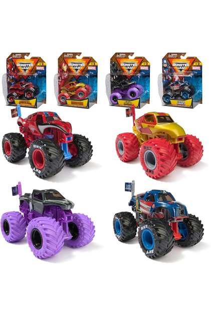 Monster Jam, Marvel 1:64 Scale Die-Cast Monster Truck Toy Vehicle Assortted - 1 Piece