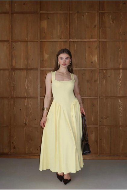 Women’s Square Neck Thick Strap Stylish Design Dress