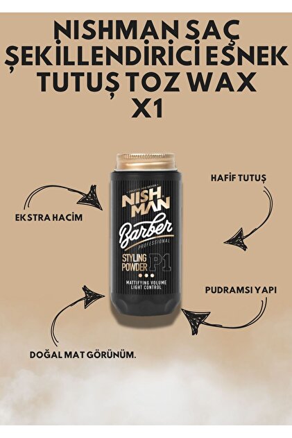 NISHMAN Saç Şekillendirici Toz Wax X1 / Oynanabilir Yapı / Kalıcı